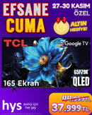TCL 65P79K 65" 165 Ekran Uydu Alıcılı 4K Ultra HD Google Smart QLED TV