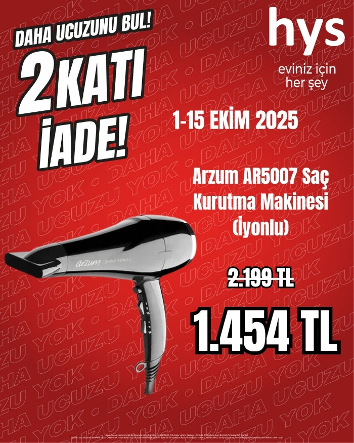 Arzum AR5007 Saç Kurutma Makinesi (İyonlu)