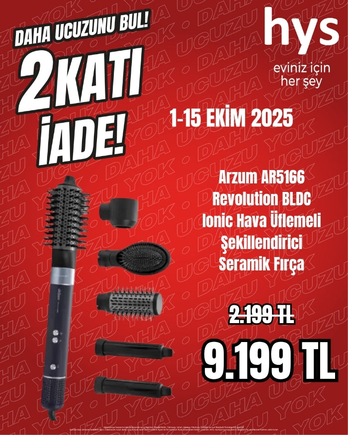 Arzum AR5166 Revolution BLDC Ionic Hava Üflemeli Şekillendirici Seramik Fırça