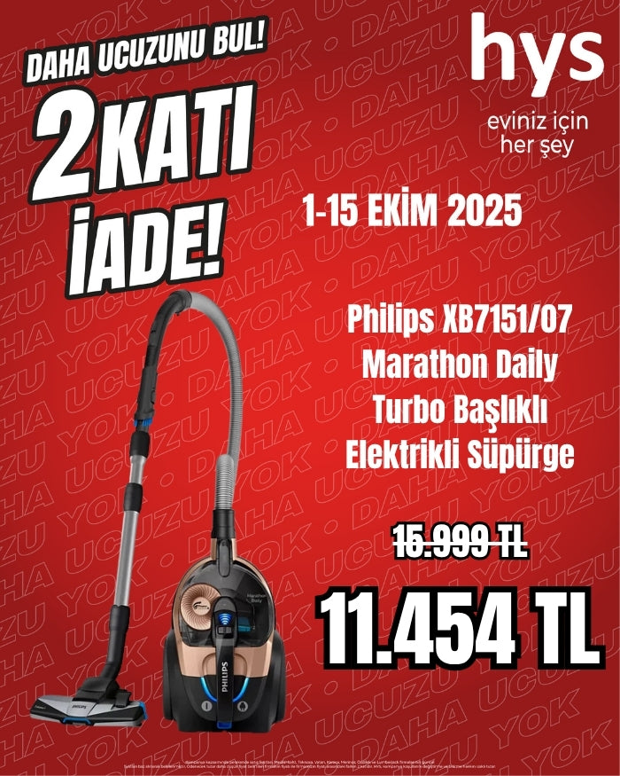 Philips XB7151/07 Marathon Daily Turbo Başlıklı Elektrikli Süpürge