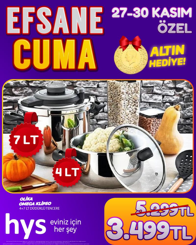Olika Omega Klipso 4+7 Lt  Düdüklü Set