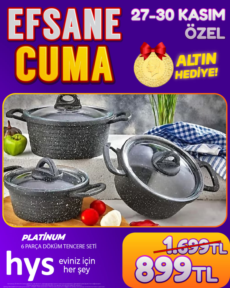 Platinum 6 Parça Döküm Tencere Seti