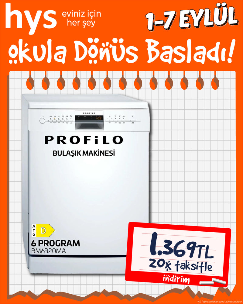 Profilo B6320MA Solo Bulaşık Makinesi 60 cm Beyaz