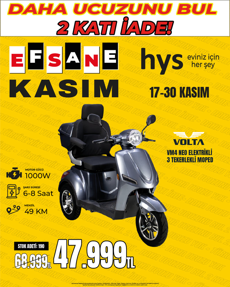 Volta VM4 NEO Elektrikli 3 Tekerlekli Moped