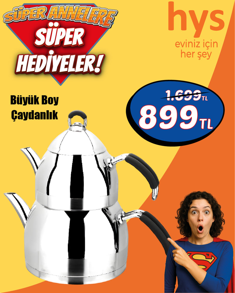 Büyük Boy Pratik Çaydanlık