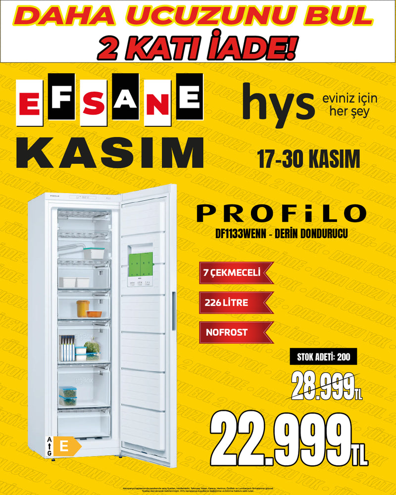Profilo DF1133WENN No Frost 7 Çekmeceli Derin Dondurucu