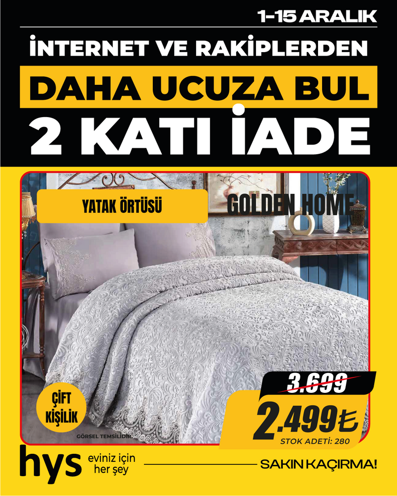 Golden Home Yatak Örtüsü
