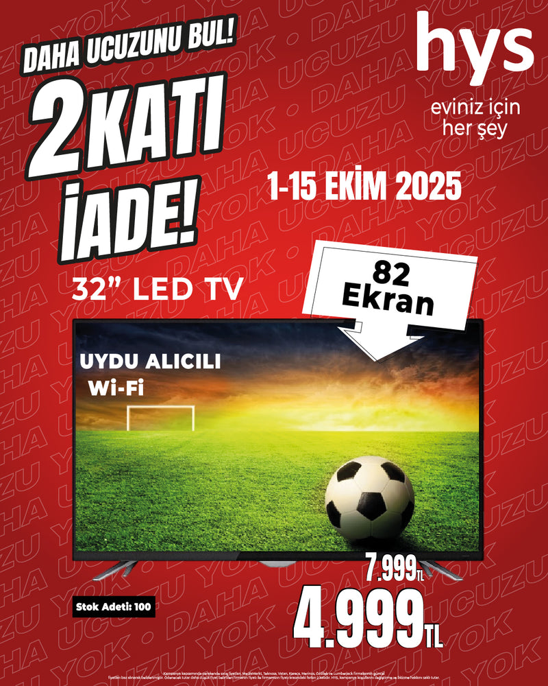 32" Uydu Alıcılı Wi-Fi IP Led TV