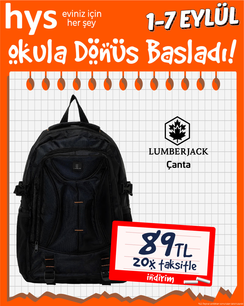 Lumberjack Siyah Sırt Çantası