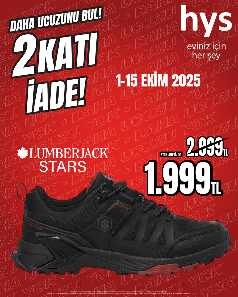 Lumberjack Star 4PR Siyah Kırmızı Su Geçirmez Waterproof Outdoor Ayakkabı