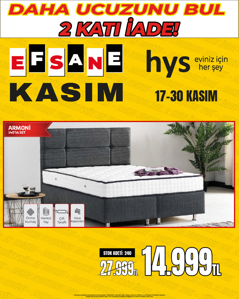 Armoni Yatak Baza Başlık Takımı Çift Kişilik
