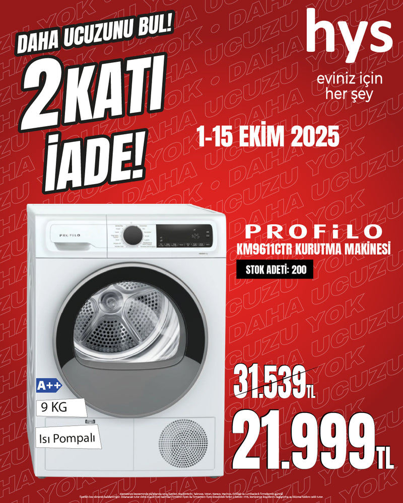 Profilo KM9611CTR Kurutma Makinesi