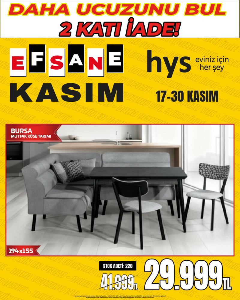 Bursa Mutfak Köşe Takımı