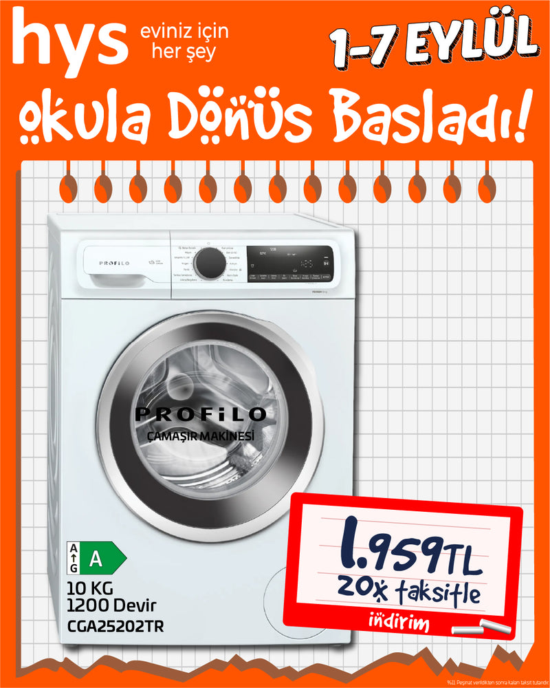Profilo CGA25202TR 10 kg 1200 devir Çamaşır Makinesi – Beyaz