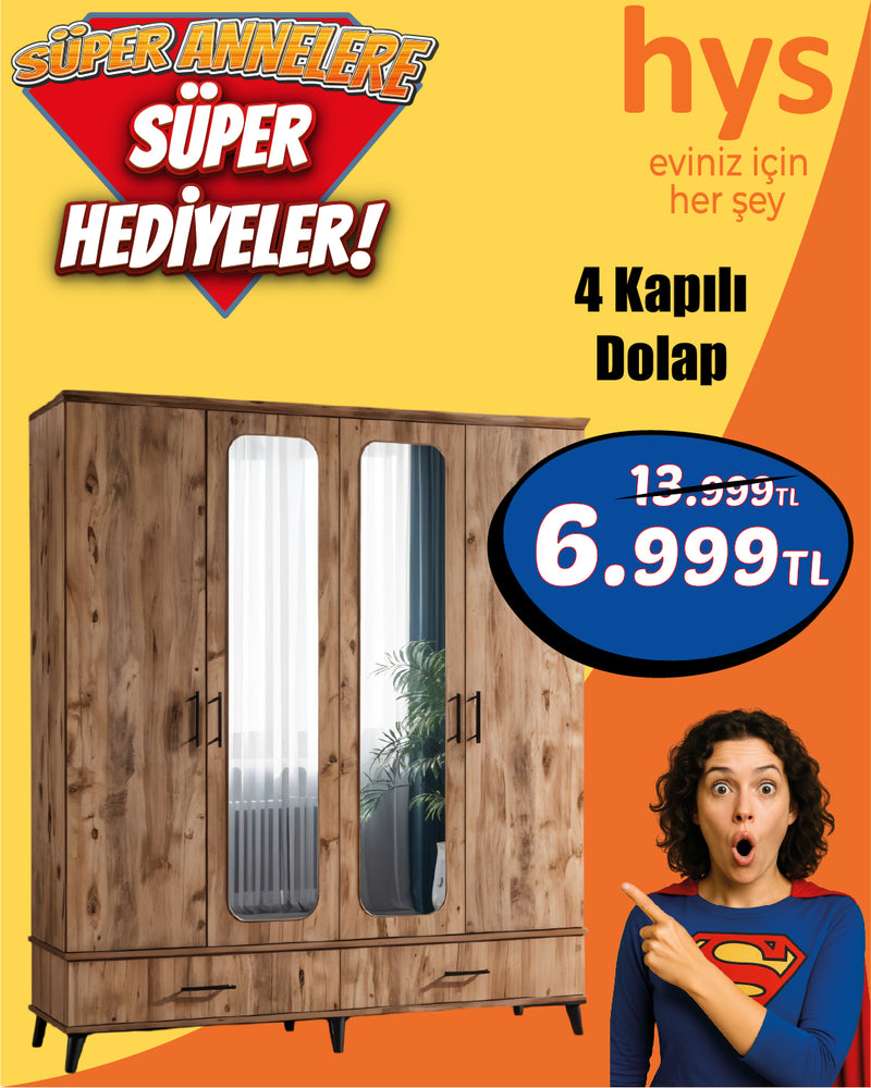 4 Kapılı Dolap