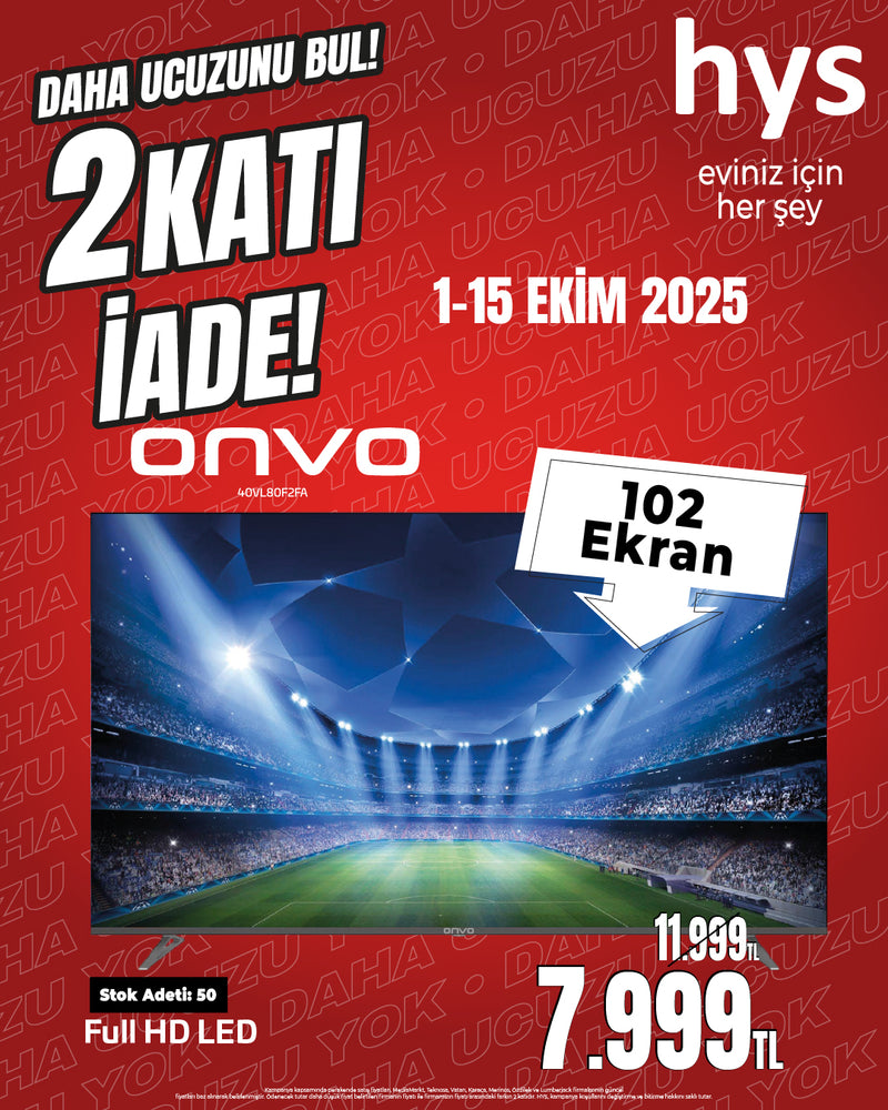 Onvo 40VL80F2FA Full HD 40'' 102 Ekran Uydu Alıcılı Smart LED TV