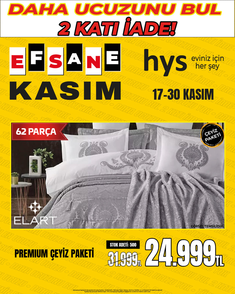 Elart 62 Parça Çeyiz Seti
