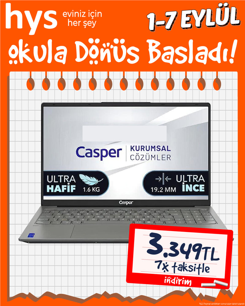 Casper X700.7430-8U00T-G-F AMD RYZEN 5 7430U 8GB RAM 240GB SSD