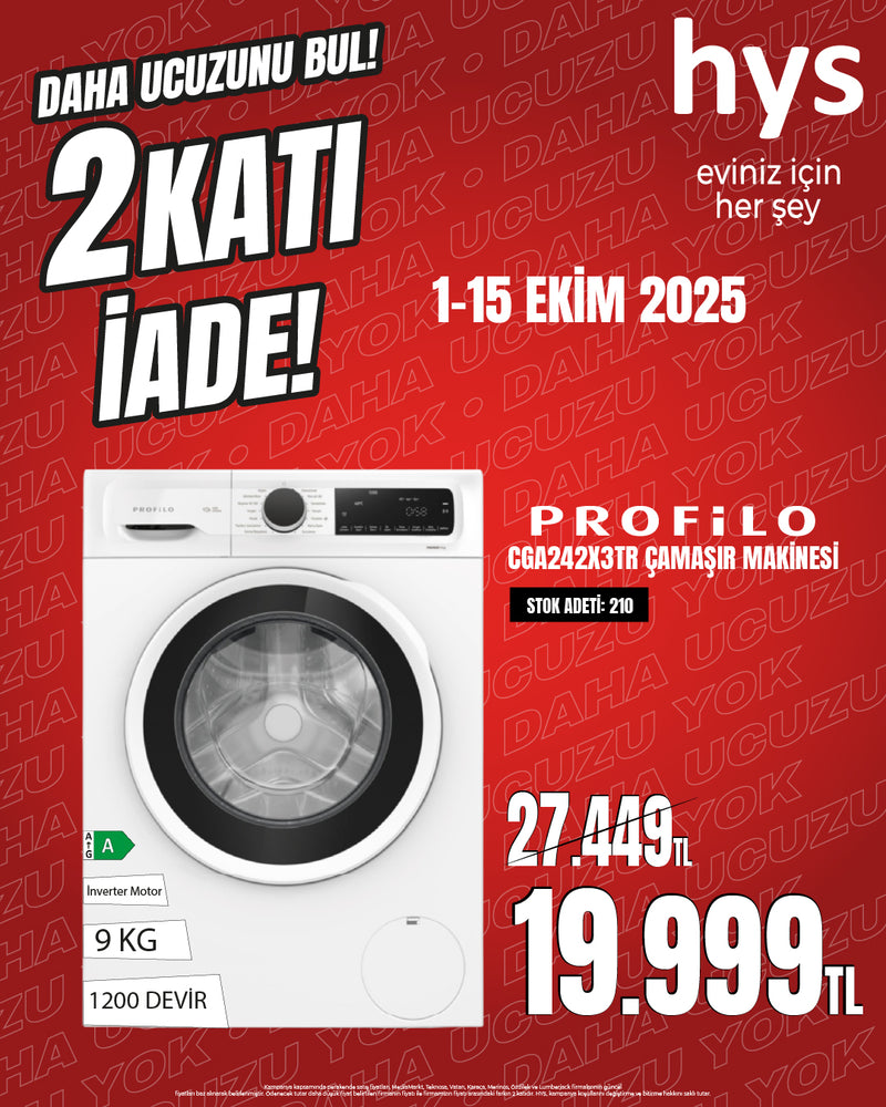 Profilo Çamaşır Makinesi 9KG 1200 Devir CGA242X3TR