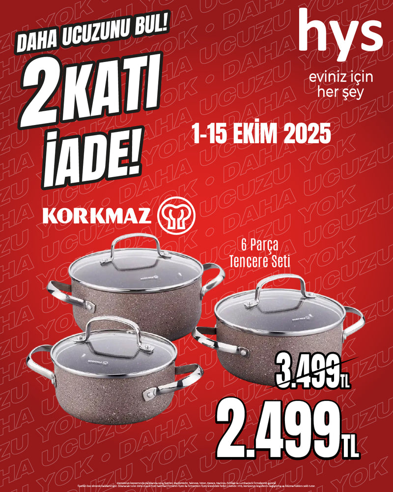 Korkmaz A2921 Browni 6 Parça Tencere Seti