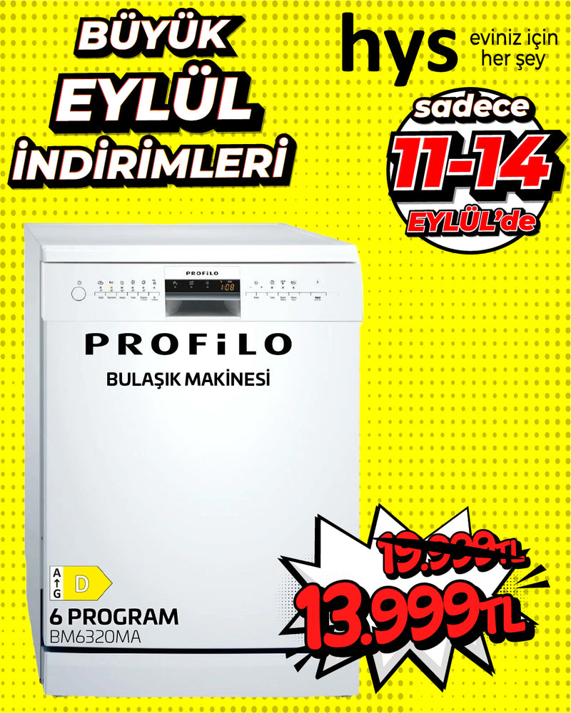 Profilo BM6320MA Solo Bulaşık Makinesi – 60 cm, Beyaz