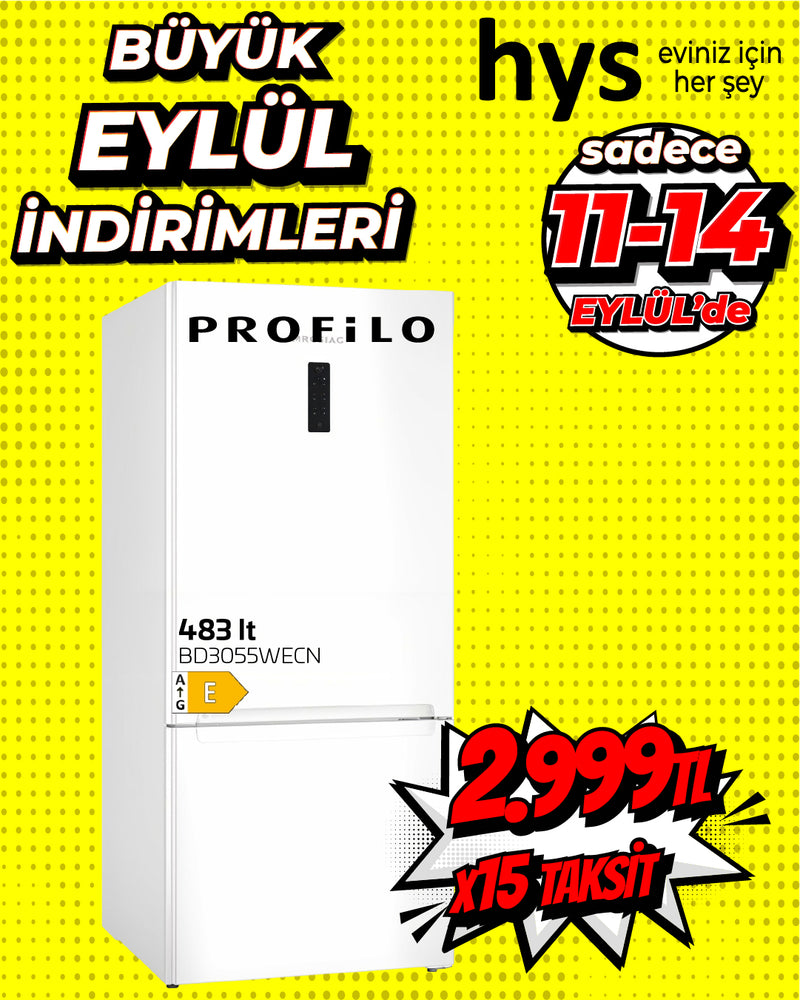 Profilo BD3055WECN Kombi Buzdolabı – Beyaz 483 Lt