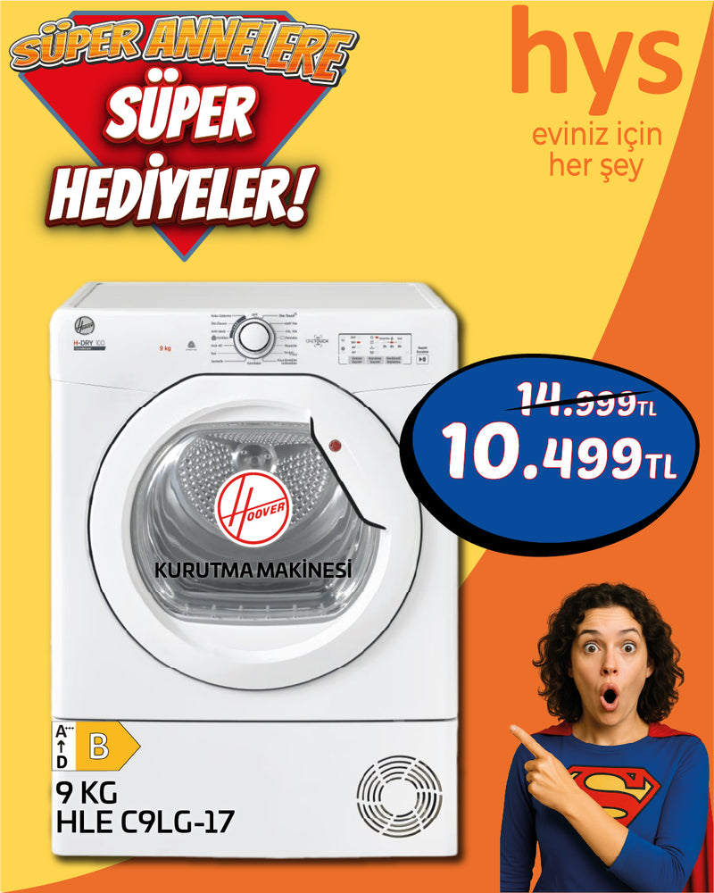 Hoover HLE C9LG-17 9 Kg Kurutma Makinesi