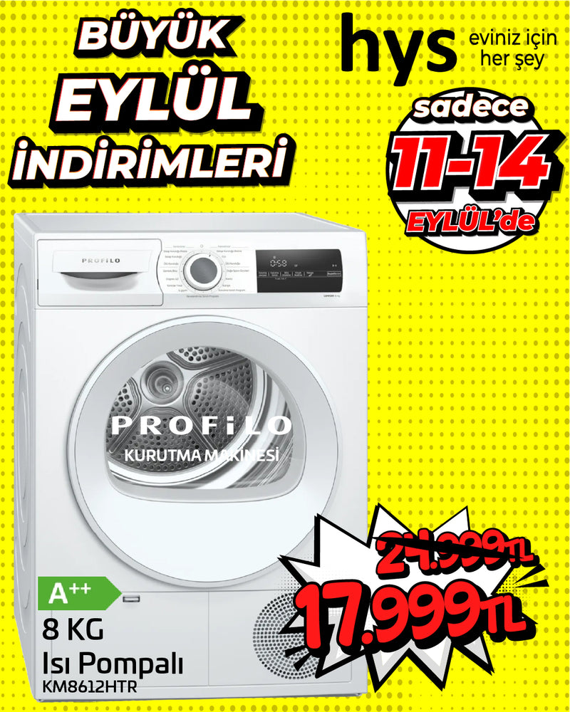 Profilo Kurutma Makinesi 8 KG - KM8612HTR