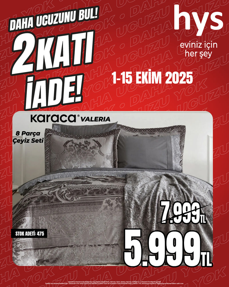 Karaca Home Valeria Best Antrasit 8 Parça Antrasit Çeyiz Seti