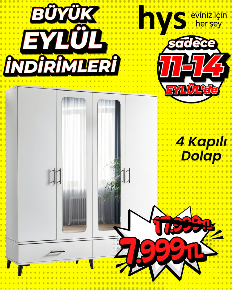4 Kapılı Modern Dolap