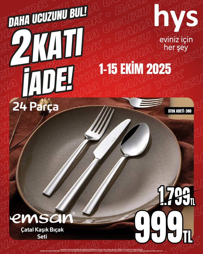 Emsan Çınar 24 Parça Çatal Kaşık Bıçak Seti