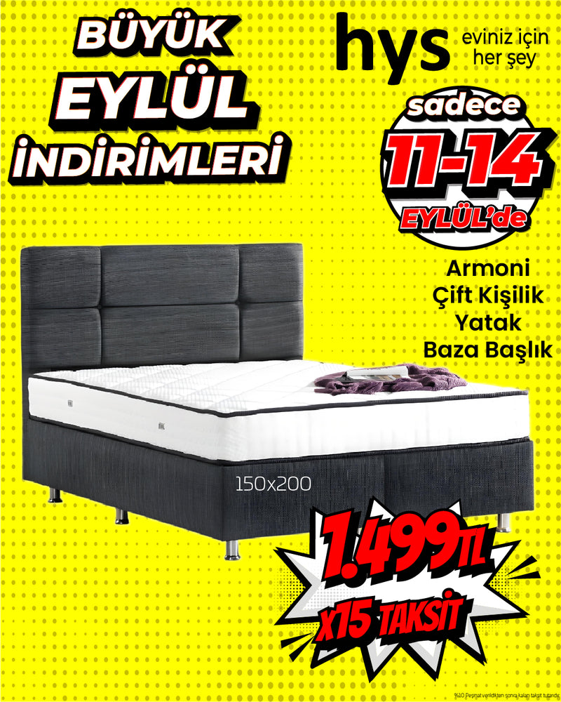 Armoni Yatak Baza Başlık Takımı Çift Kişilik