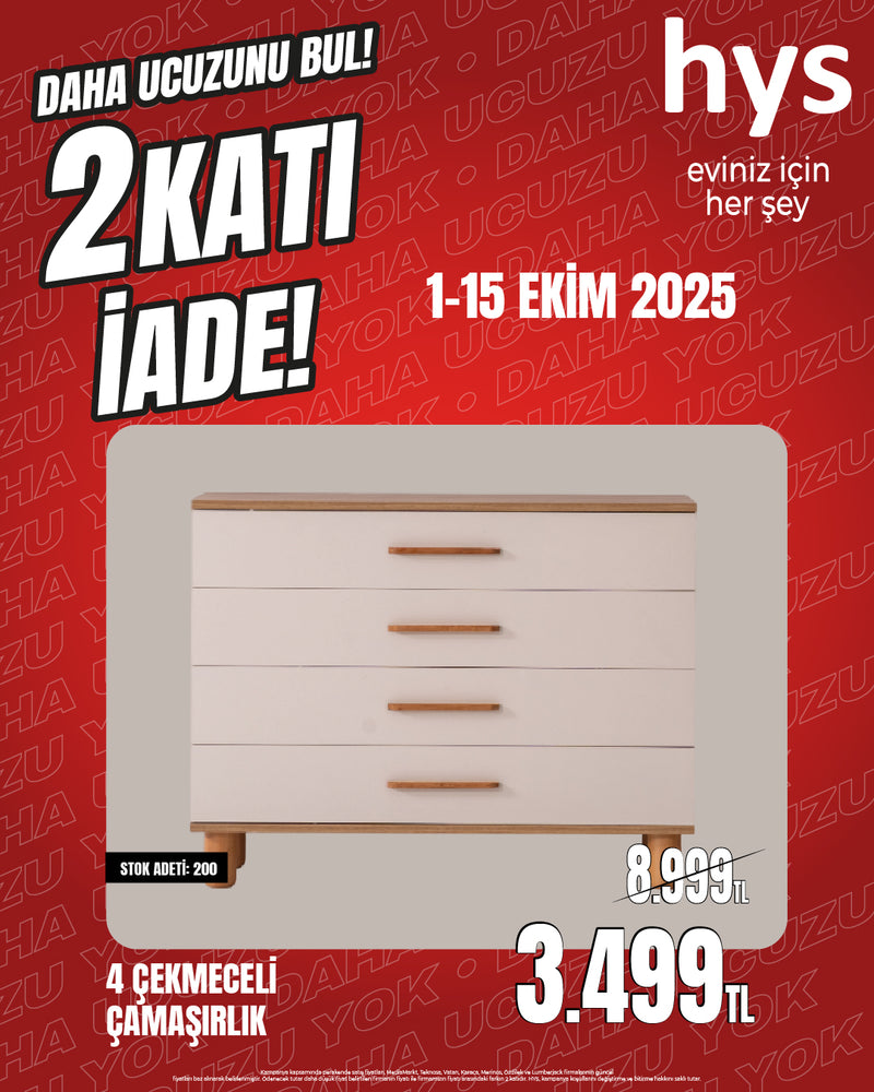 4 Çekmeceli Modern Çamaşırlık
