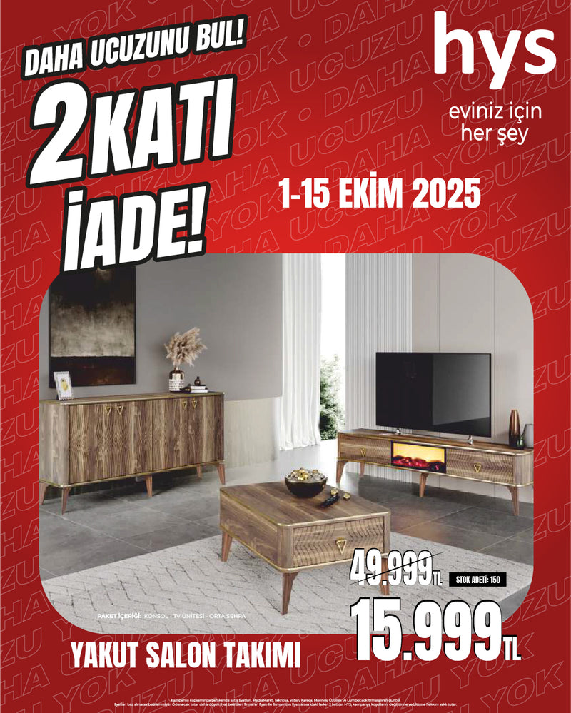 Yakut Salon Takımı Modern (Konsol-Orta Sehpa-TV Ünitesi)