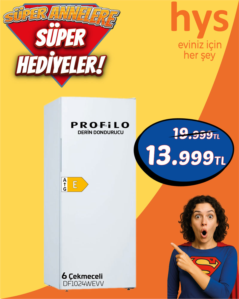 Profilo DF1024WEVV 6 Çekmeceli Derin Dondurucu - Beyaz
