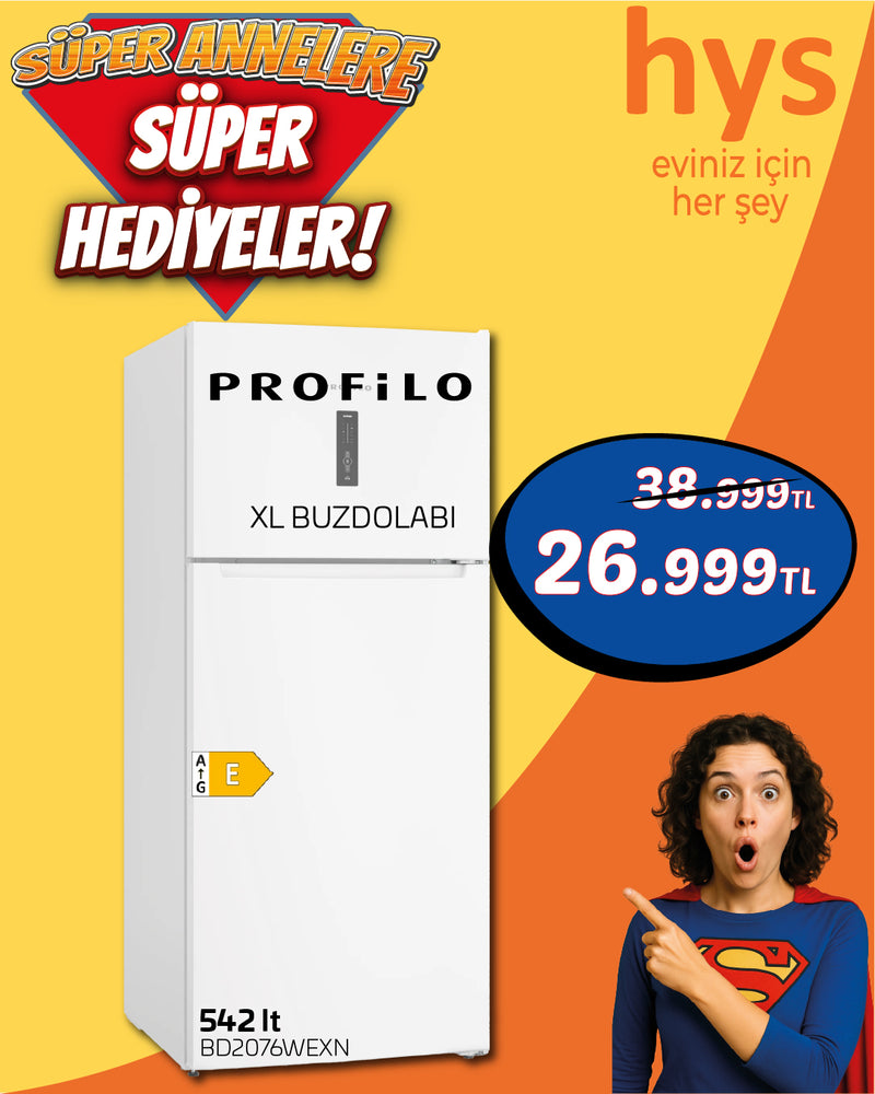 Profilo Alttan Donduruculu Buzdolabı 526 Lt BD3076WECN – Beyaz (High-Gloss)