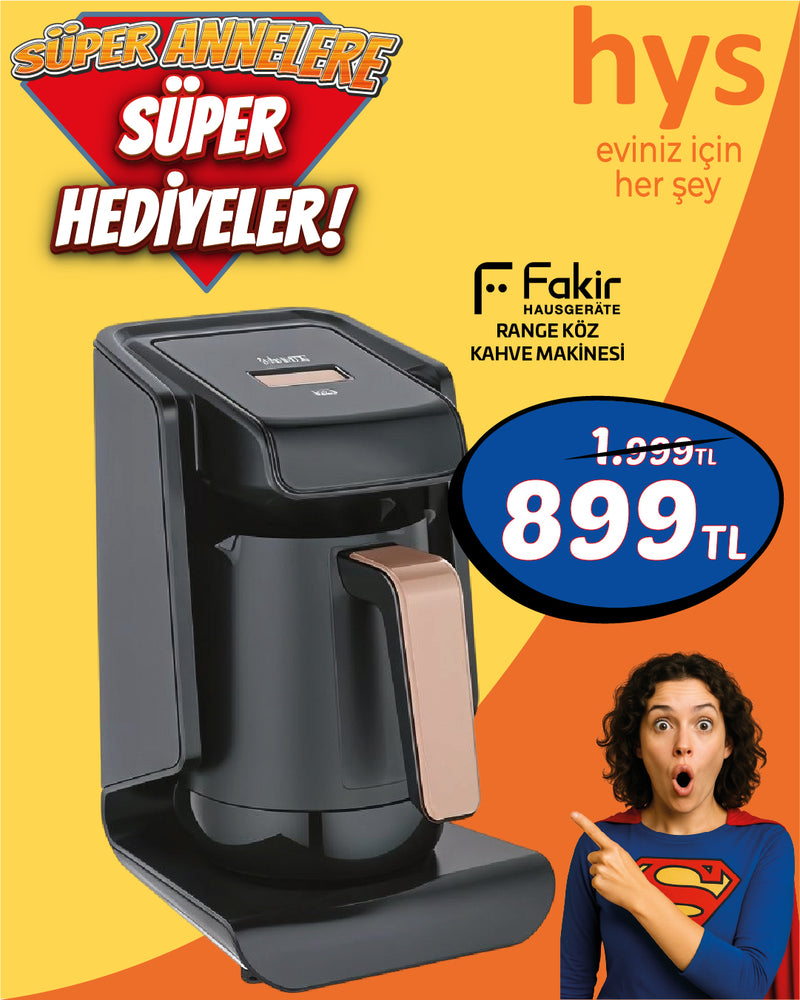 Fakir Range Türk Kahvesi Makinesi Köz Siyah