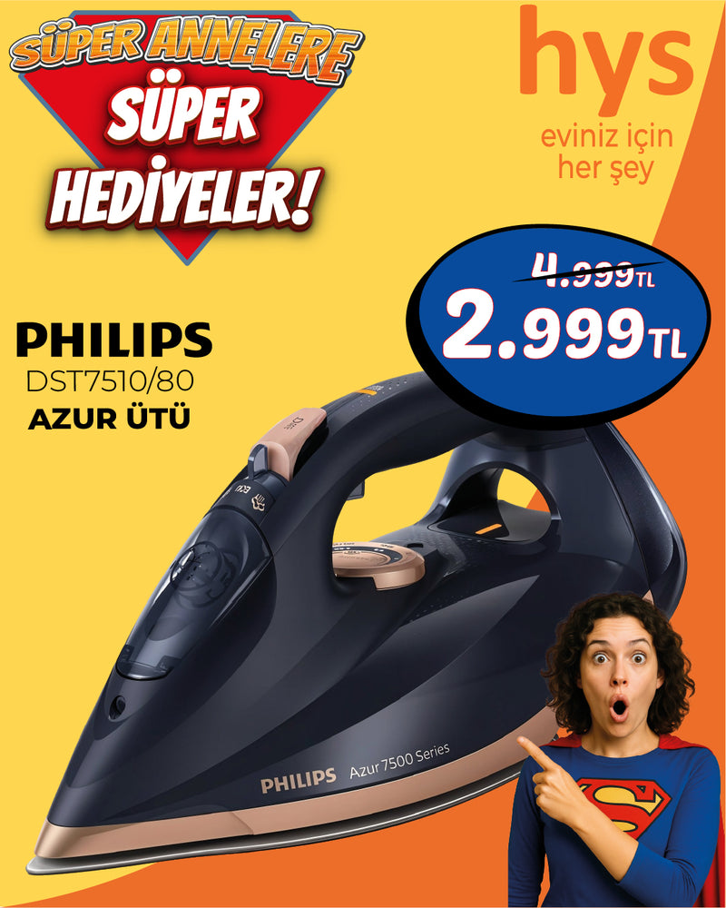 Philips DST7510/80 Azur Buharlı Ütü 3200W / 55gr /Dk