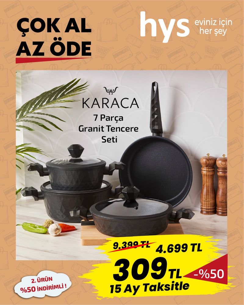 Karaca 7 Parça Granit Tencere Seti