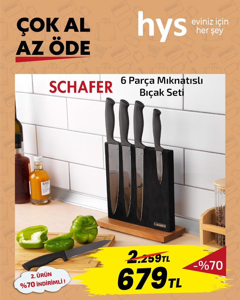Schafer 6 Parça Mıknatıslı Bıçak Seti