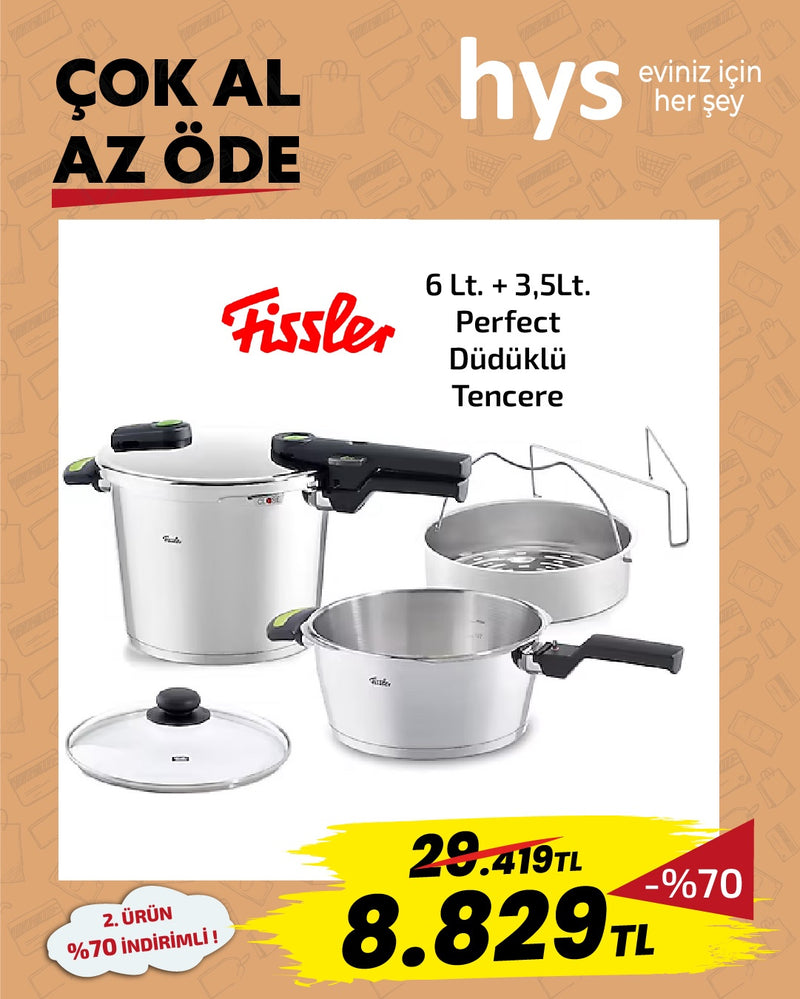 Fissler 6 Lt + 3.5 Lt Perfect Düdüklü Tencere