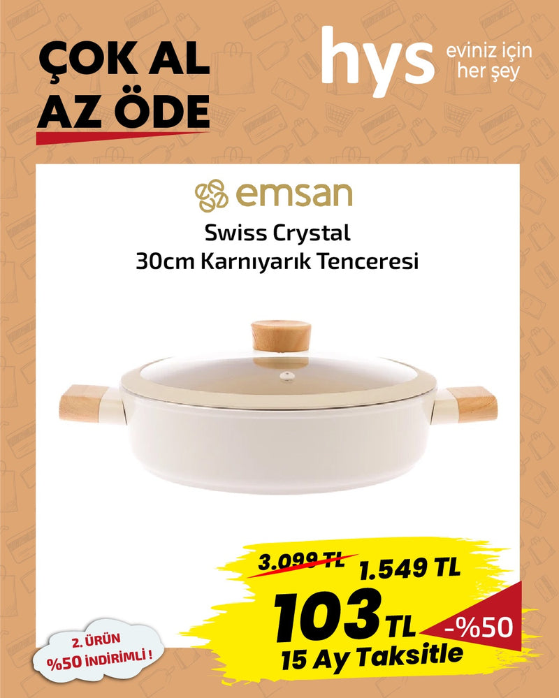 Emsan 30 cm Swiss Crsytal Karnıyarık Tenceresi