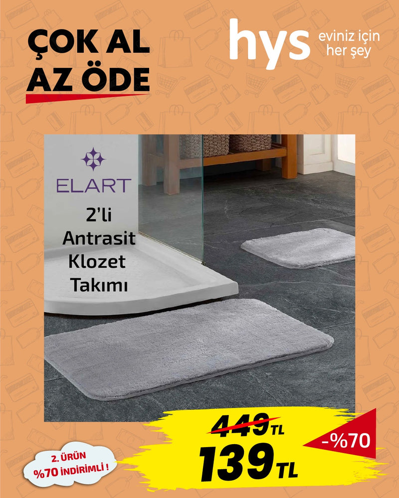 Elart Antrasit 2 li Klozet Takımı