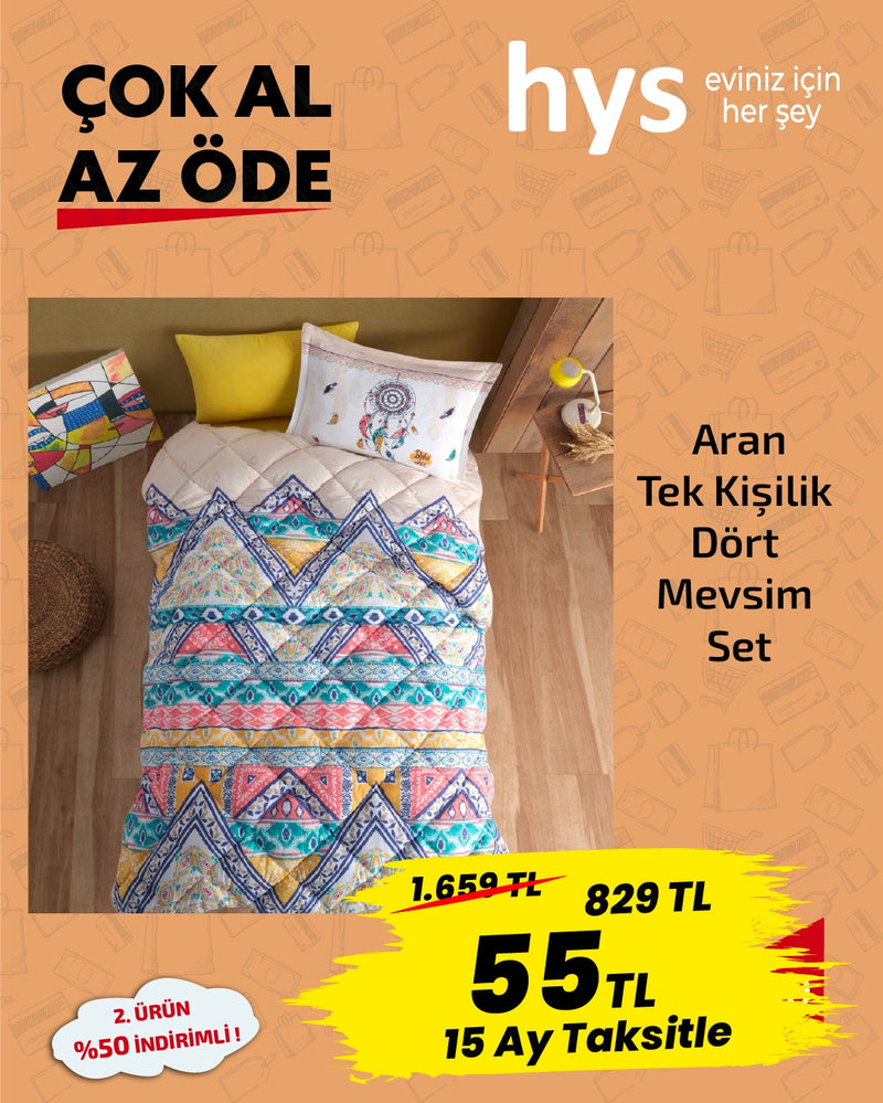 Aran Tek Kişilik Dört Mevsim Set