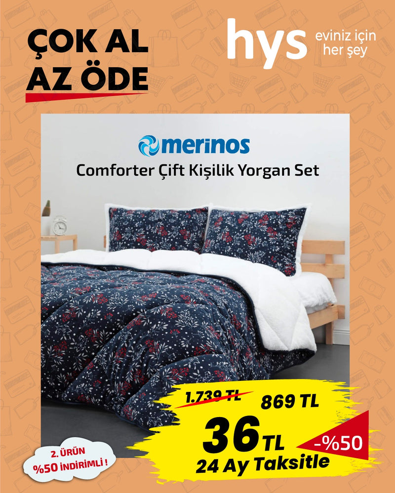 Merinos Comforter Çift Kişilik Yorgan Set