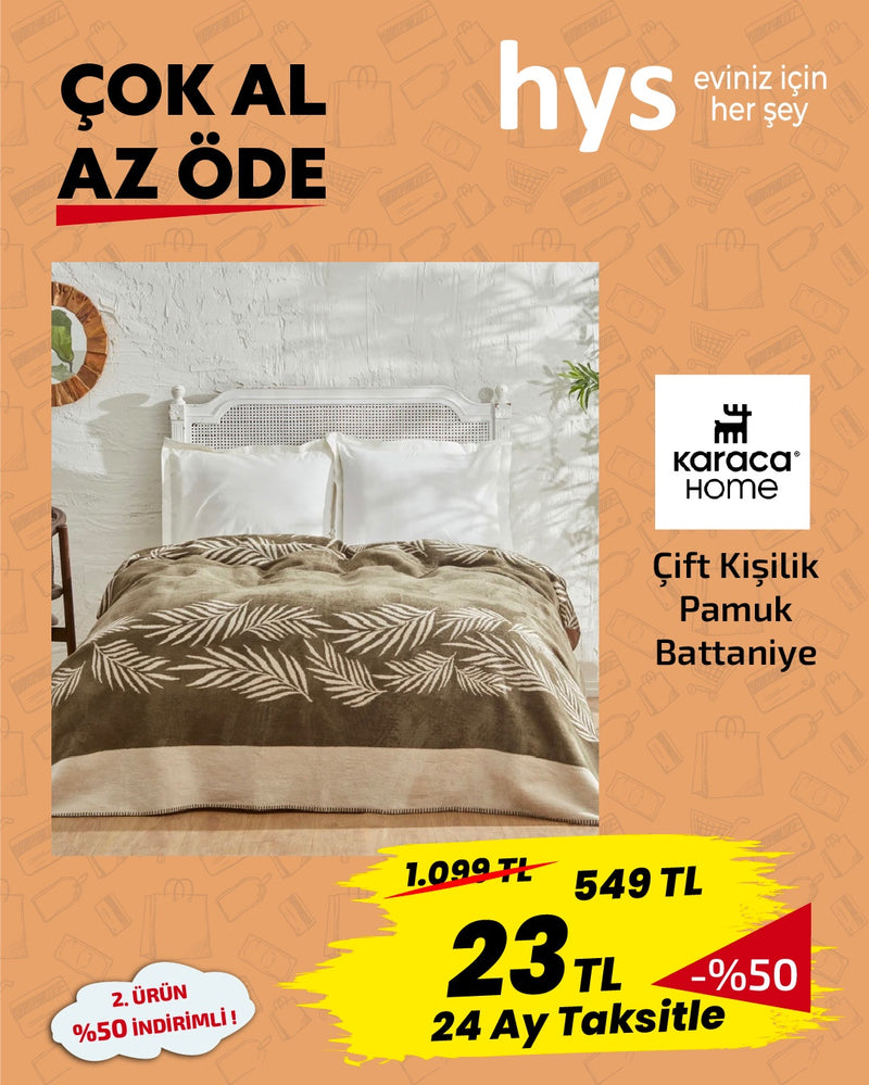 Karaca Home Çift Kişilik Pamuk Battaniye