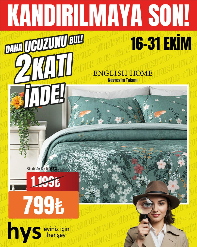 English Home Nevresim Takımı (Çiçekli)
