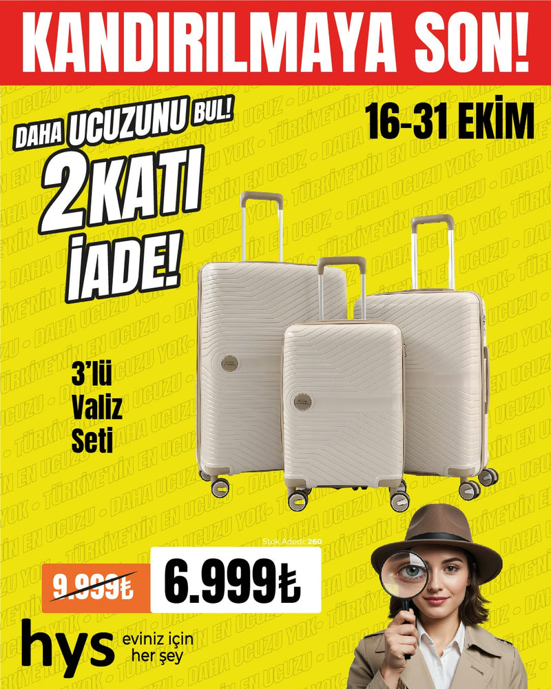 3 lü Bohem Valiz Seti