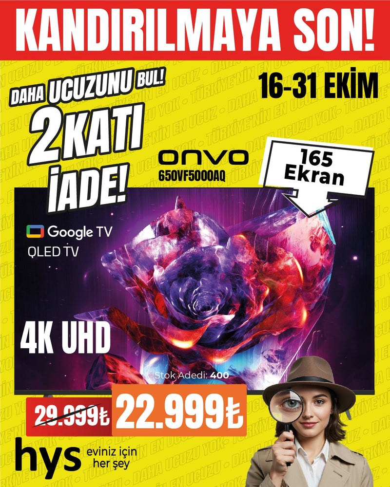Onvo 165 Ekran - 65" QLED TV 650VF5000AQ