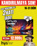 Onvo 4K Ultra HD Android 50" TV 127 Ekran 500VE9001UQ